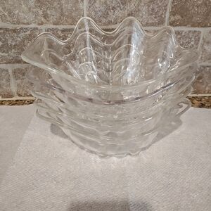 5 Clear Plastic Sea Shell Storage  Bowls Containers Stackable